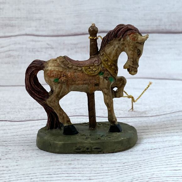 Carousel Horse Figurine Christmas Tree Ornament or Tabletop Decor 2 3/4" Tall - Picture 2 of 14
